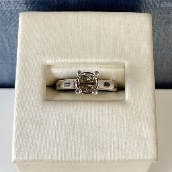 White Gold Engagement Ring with Hidden Diamonds