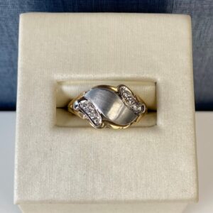 Yellow and White Engravable Diamond Ring