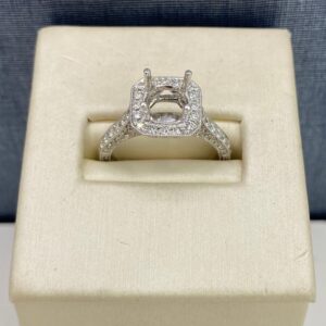 Diamond Engagement Ring with Halo in White Gold