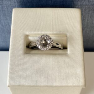 White Gold Engagement Ring with Diamond Halo