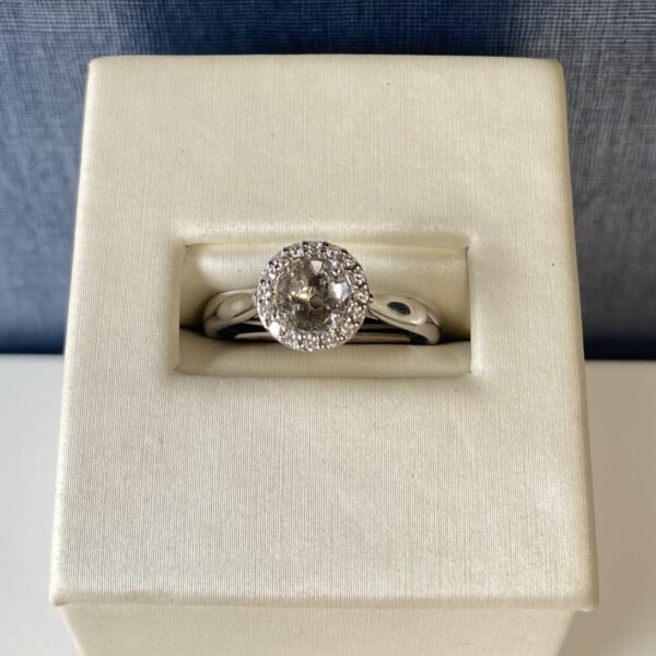 White Gold Engagement Ring with Diamond Halo
