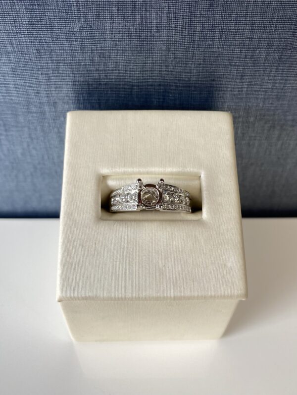 White Gold and Graduated Diamond Engagement Ring