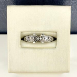 White Gold Geometric Diamond Engagement Ring