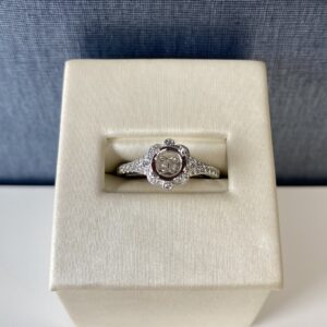 Floral White Gold and Diamond Engagement Ring