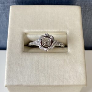 Floral White Gold and Diamond Engagement Ring