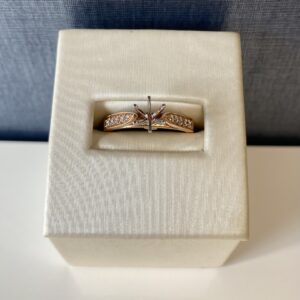 Diamond Rose Engagement Ring with 6 Prong White Head