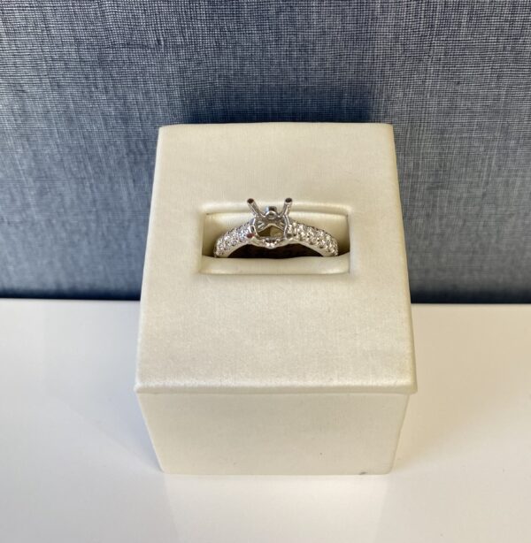 White Gold Engagement Ring with Hidden Diamonds