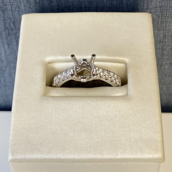 White Gold Engagement Ring with Hidden Diamonds
