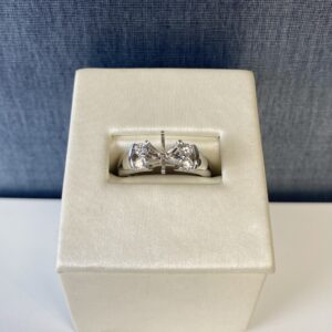 White Gold Engagement Ring with Four Side Diamonds