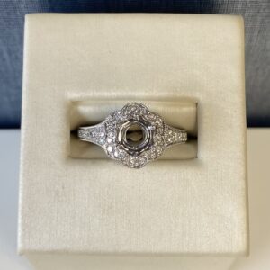 Floral White Gold and Diamond Engagement Ring