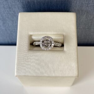 White Gold Engagement Ring with Twisted Gold and Diamond Detail