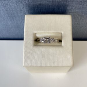 White Gold Engagement Ring with Side Stones