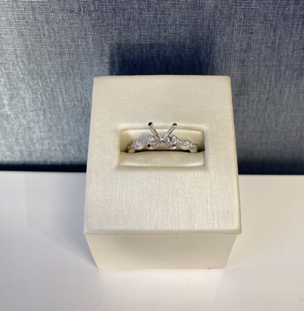 Curvy White Gold Diamond Engagement Ring