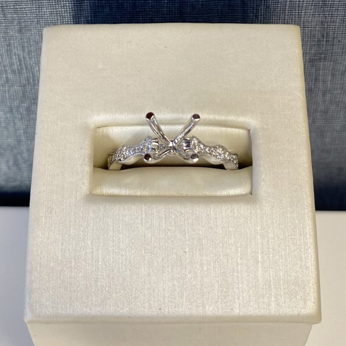 Curvy White Gold Diamond Engagement Ring