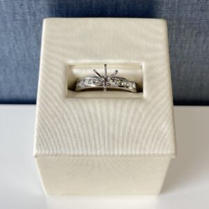 Channel Set Diamond and White Gold Engagement Ring