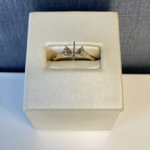 Yellow Gold Engagement Ring with Side Statement Stones
