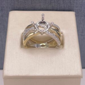 Yellow Gold and Diamond Twisted Mounting