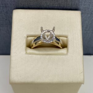 Two Tone Hidden Halo Engagement Ring