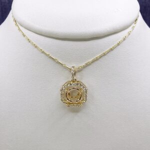 Octagon Diamond Halo Mounting in Yellow