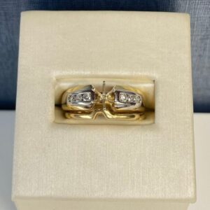 Two Tone Diamond Engagement and Wedding Set