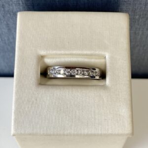 Channel Set Diamonds in White Gold Wedding Band
