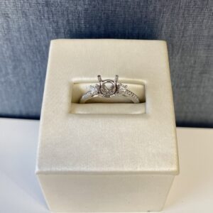 White Gold Diamond Engagement Ring with Side Stones