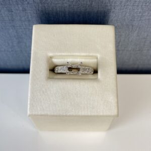 White Gold Engagement Ring with White Stones