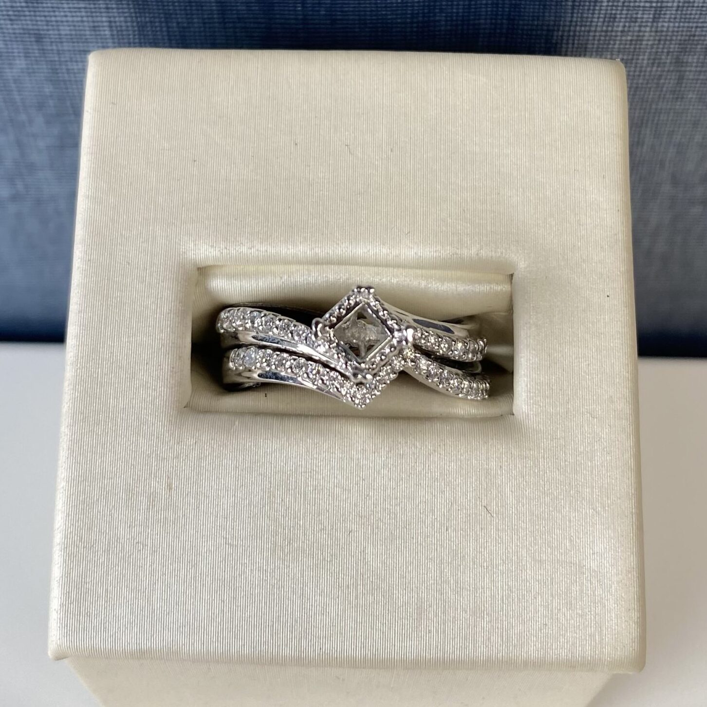 White Gold Diamond Princess Wedding Band