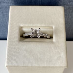 White Gold and Patterned Diamond Engagement Ring