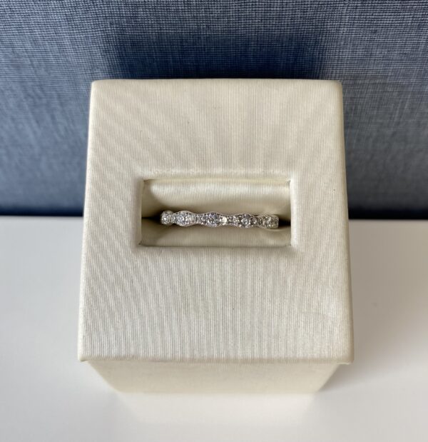 White Gold and Patterned Diamond Wedding Band