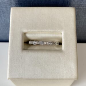 White Gold and Patterned Diamond Wedding Band