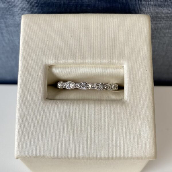 White Gold and Patterned Diamond Wedding Band