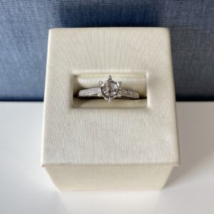 White Gold and Diamond Engagement Ring with Six Prong Head