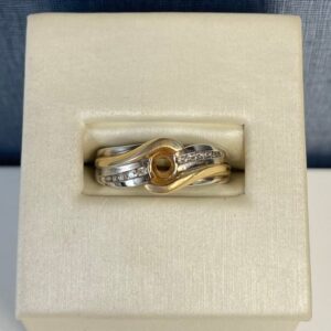 Two Tone Diamond Engagement Ring