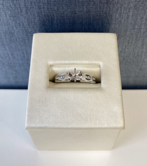 Thick White Gold and Diamond Engagement Ring