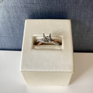 Two Tone White and Rose Wrapped Engagement Ring
