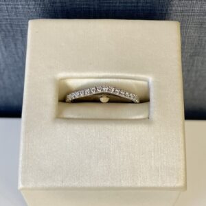 Curved White Gold Diamond Wedding Band