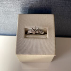 Channel Set Diamonds in White Gold Engagement Ring