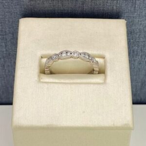 White Gold and Diamond Stackable