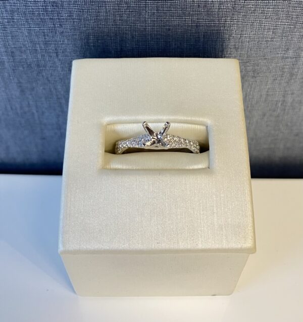 Twisted White Gold Diamond Engagement Ring