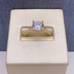 Yellow Gold Diamond Mounting with CZ Center