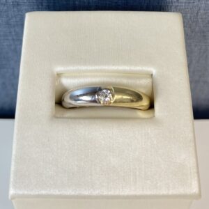 Two Tone Diamond Yellow and White Gold Ring