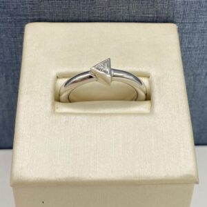 Bezel Set Trillion Solitaire in White Gold