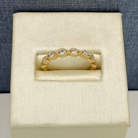 Twisted Milgrain and Diamond Stackable Ring