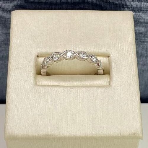 Double Helix Diamond Stackable in White Gold