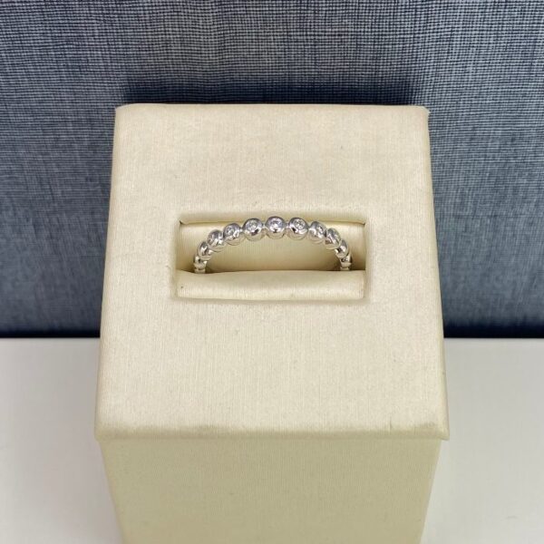 Bubbled Diamond and White Gold Stackable Ring