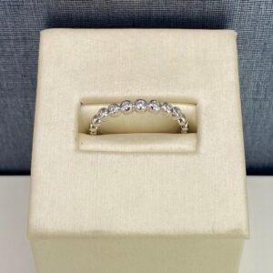 Bubbled Diamond and White Gold Stackable Ring