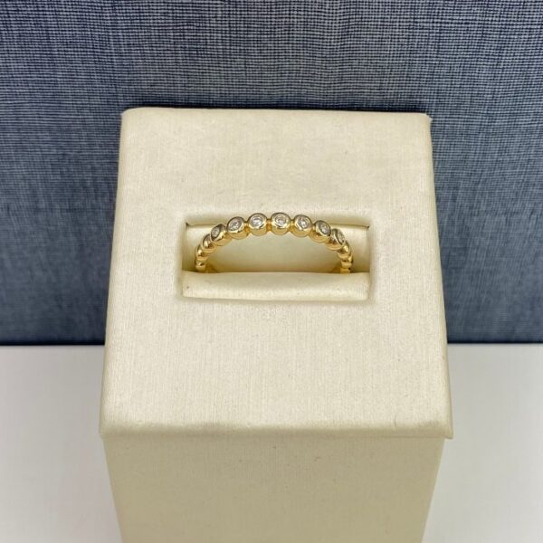 Bezel Set Diamonds in Yellow Gold Stackable