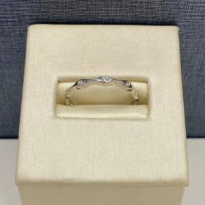 White Gold and Diamond Stackable Ring