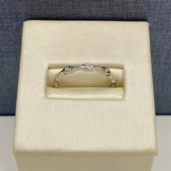 White Gold and Diamond Stackable Ring